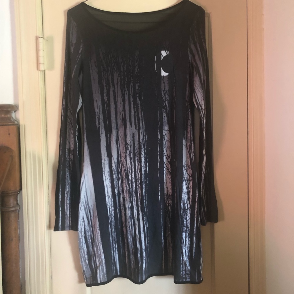 Silence + Noise mesh insert forest & moon dress